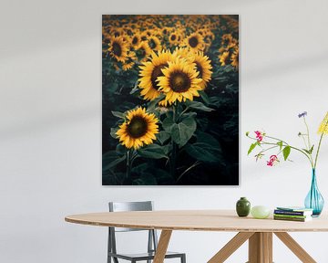 Champ de tournesol en Bavière Allemagne sur Marion Stoffels