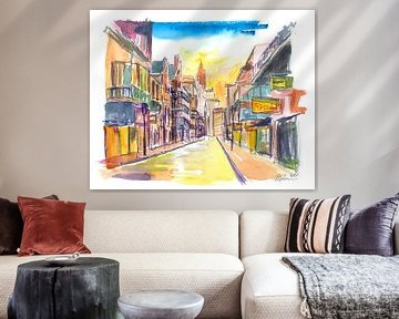 Scène de Bourbon Street à la Nouvelle-Orléans au lever du soleil sur Markus Bleichner