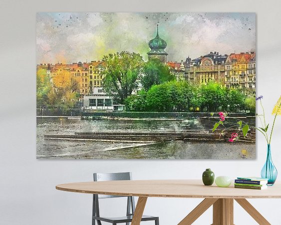 Voorbeeld van het werk in een kamer