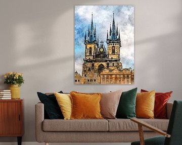 Prague watercolor art #Prague by JBJart Justyna Jaszke