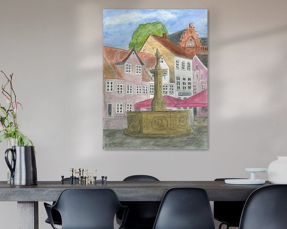 Voorbeeld van het werk in een kamer