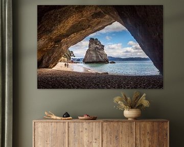 Cathedral Cove at low tide by Paul de Roos