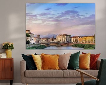 River Arno in the evening light in Pisa by Marc Venema