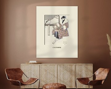 L'automne - Herbst, Picknick, Art Deco Mode Druck von NOONY