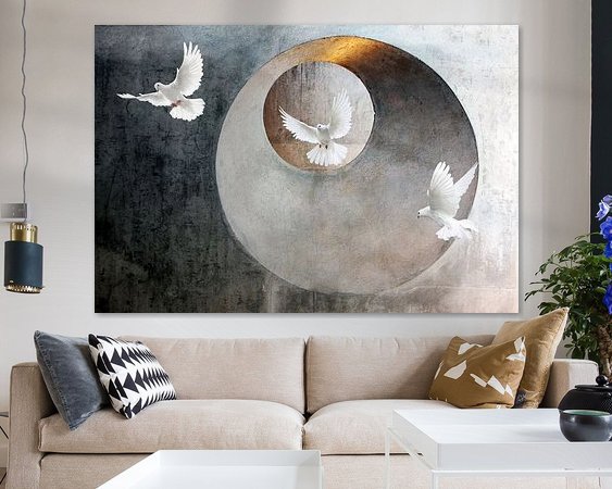 Voorbeeld van het werk in een kamer