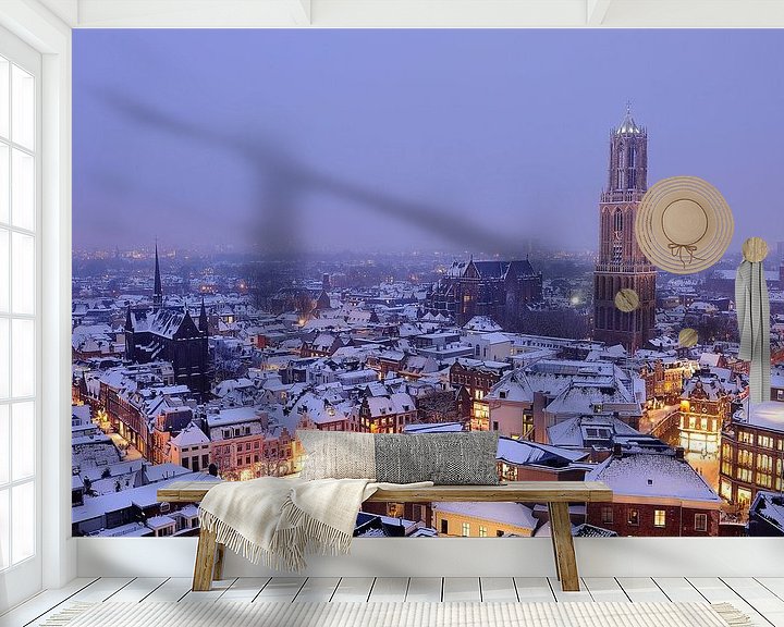 Impression: Die verschneite Stadt Utrecht mit Dom Tower und Domkerk (2) sur Donker Utrecht