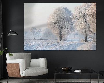 sneeuwlandschap met witte bomen van Eric van Nieuwland