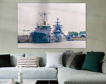 Navy ships in the port of Den Helder by Brian Morgan