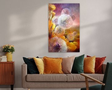 Paardebloem en vlinder van Annette Schmucker