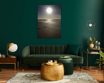 Zon staat hoog bij strand van Zoutelande van MSP Canvas