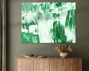 Abstract in groen en wit (III) van Maurice Dawson