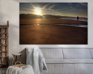 Sonnenaufgang am Strand von Zoutelande von MSP Canvas