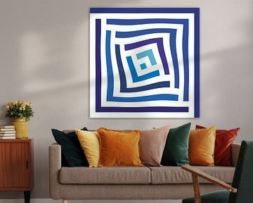 Abstract in blue tones and white