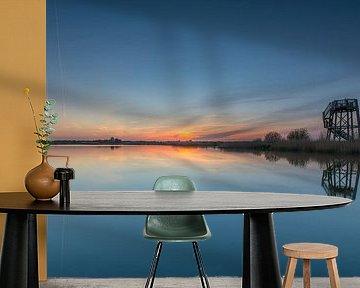 Uitkijktoren bij zonsondergang