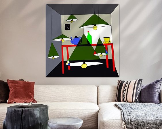 Voorbeeld van het werk in een kamer