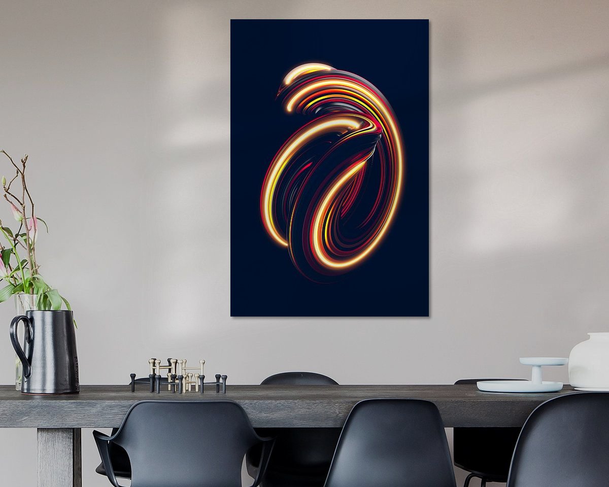 Voorbeeld van het werk in een kamer