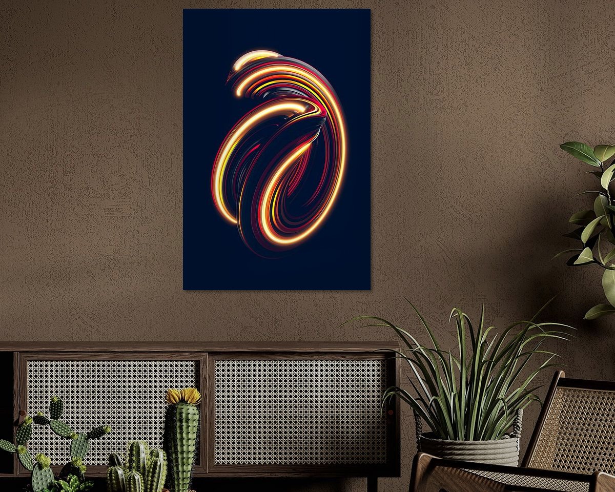 Voorbeeld van het werk in een kamer