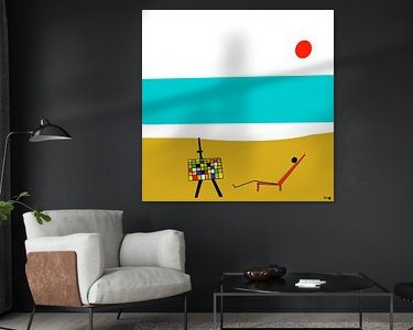 Voorbeeld van het werk in een kamer