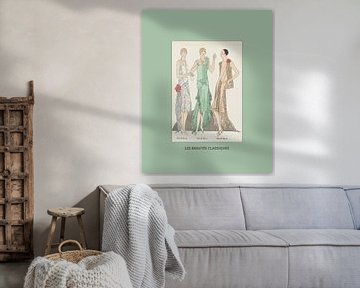 Les beautés classiques - pastel, boho, vintage Art Deco Fashion Print van NOONY