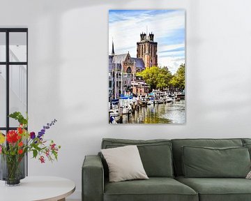 Dordrecht New Harbour with the Onze Lieve Vrouw Church Netherlands