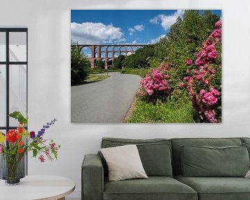 Le pont de Göltzschtal dans le Vogtland au printemps