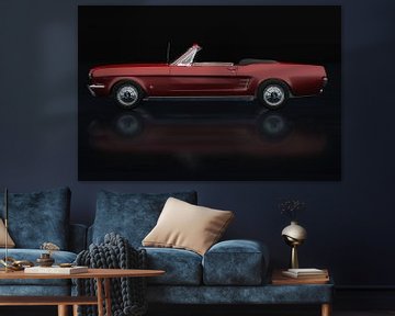 Ford Mustang Cabriolet Zijaanzicht van Jan Keteleer