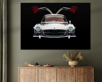Mercedes 300 SL Gullwings Vooraanzicht van Jan Keteleer (JanKé): Een reis voorbij het canvas