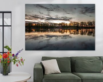 Abendlicht an einem Teich in der Oberlausitz von Holger Spieker