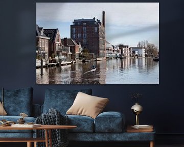 Huizen en apartementen langs rivier de Oude Rijn bij Bodegraven van Peter de Kievith Fotografie