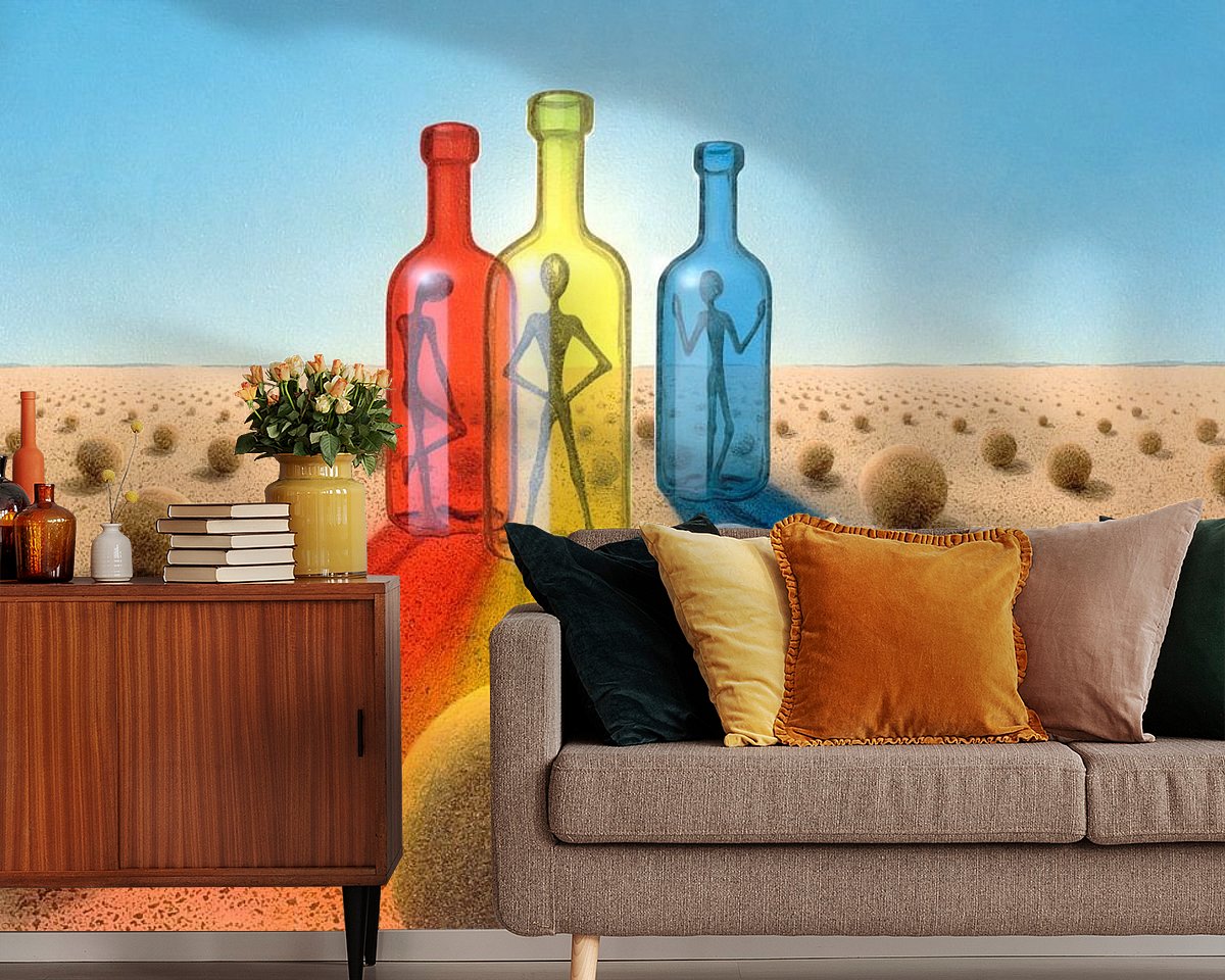 Voorbeeld van het werk in een kamer