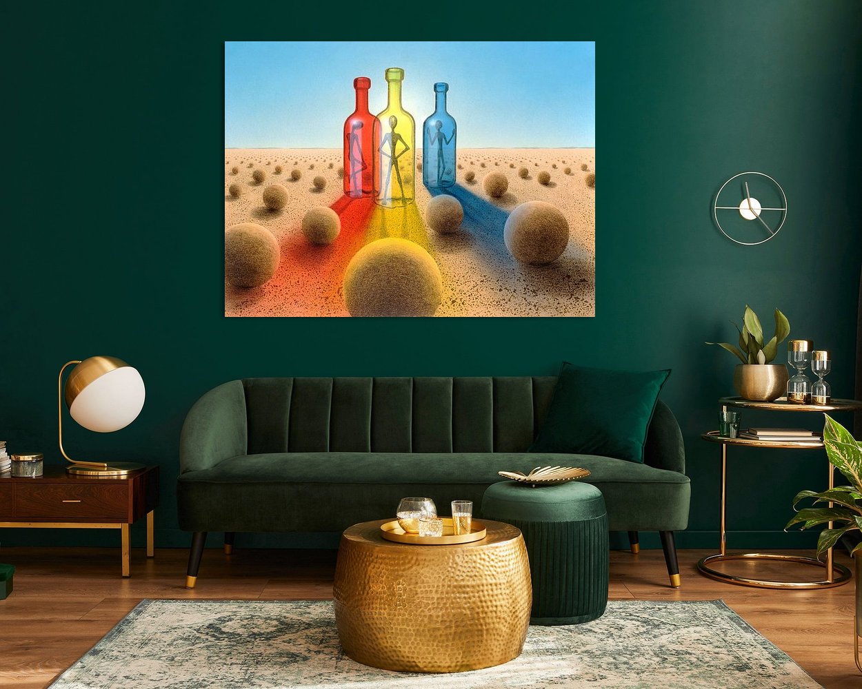 Voorbeeld van het werk in een kamer