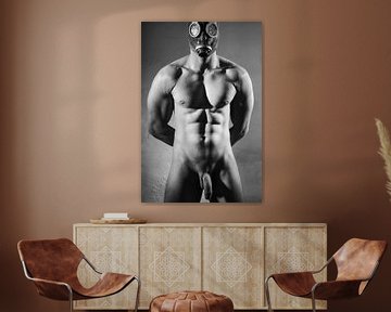 Sehr schöner nackter Mann mit schönem muskulösen Körper, fotografiert in schwarz-weiß.  #E0026 von william langeveld