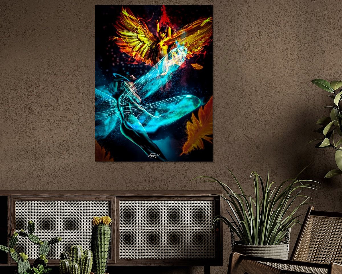 Voorbeeld van het werk in een kamer