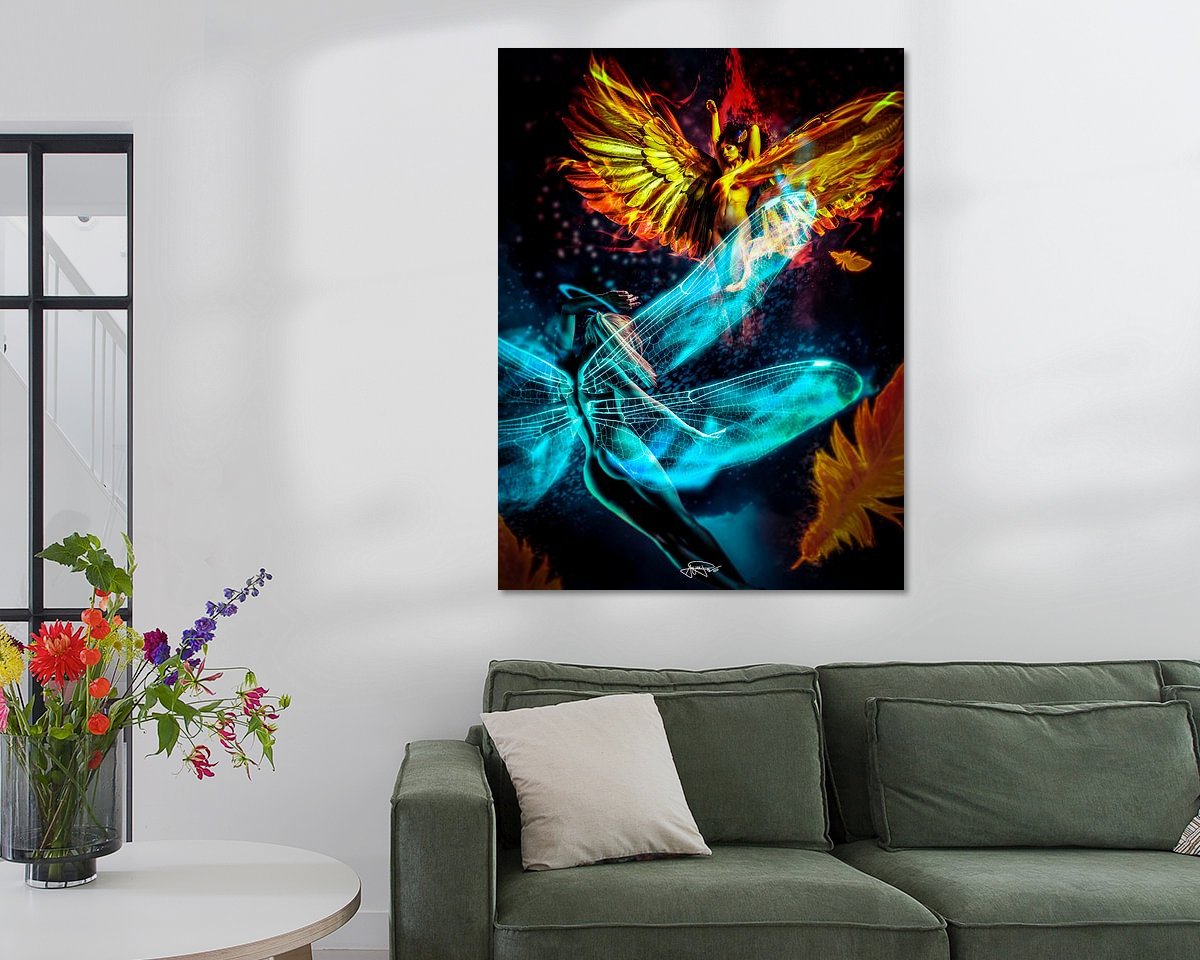 Voorbeeld van het werk in een kamer