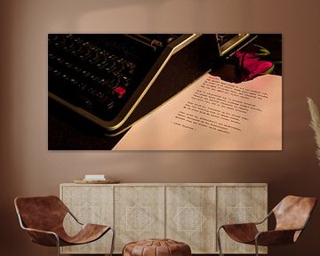 Typemachine met roos van Rudy Rosman