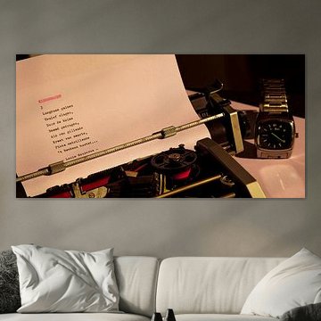 Typemachine met horloge