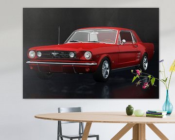 Ford Mustang GT driekwart zicht rood van Jan Keteleer