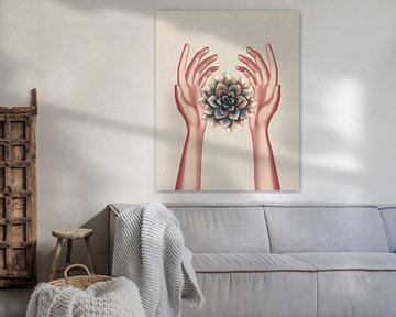 rosegold hands and succulent by Klaudia Kogut