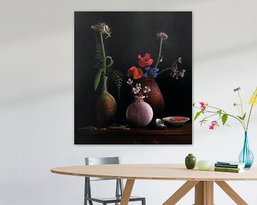 Stilleven met bloemen van Marijke van Loon