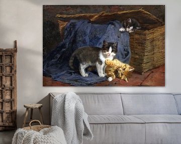 Trois chatons, Julius Adam, 1887 sur Atelier Liesjes