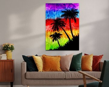 Ombre de palmier arc-en-ciel sur Sebastian Grafmann