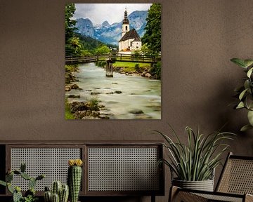 Berchtesgaden Ramsau Parochiekerk van St. Sebastian - lange opname van Fotos by Jan Wehnert
