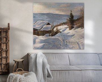 Zonnige winterdag in Noorwegen, PEDER MONSTED, 1919 van Atelier Liesjes