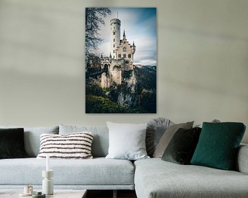 Kasteel of lichtenstein kasteel in een lange tijd belichting van Fotos by Jan Wehnert