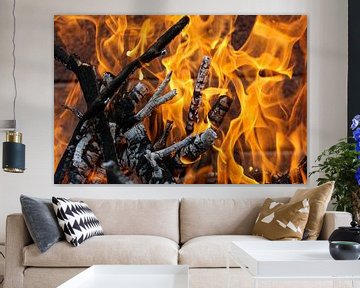 Background, texture with blazing orange flames by Reiner Conrad