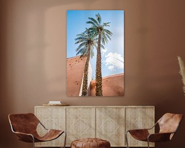 Two palm trees in Marrakech by Evelien Oerlemans