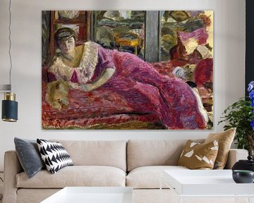 Femme sur un canapé, Pierre Bonnard, 1907-1914 sur Atelier Liesjes