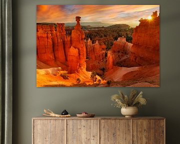 De hamer van Thor bij zonsopgang, Bryce Canyon, Utah, USA van Markus Lange