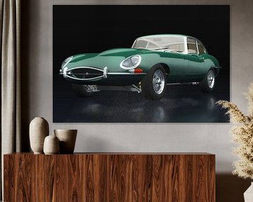 Jaguar E Type vue trois quarts sur Jan Keteleer