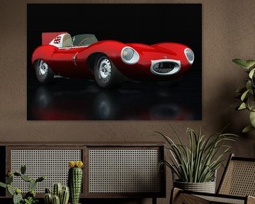 Jaguar Type D 1956 Vue trois quarts rouge sur Jan Keteleer